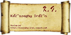 Kőszeghy Irén névjegykártya